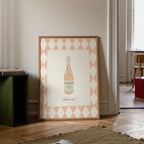 Chicken Wine: Trendy Pattern Kitchen Wall Art, Home Bar