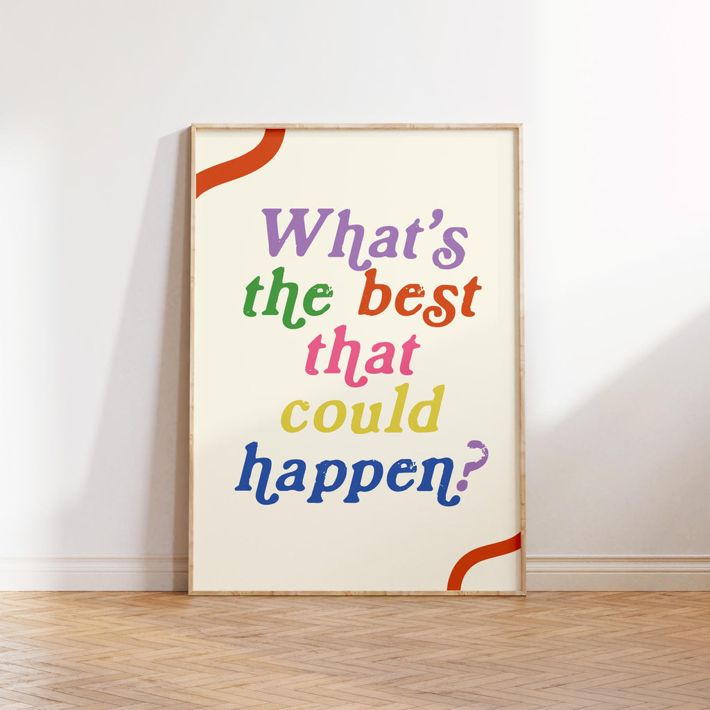 Positive Quote Wall Art, Colourful Print