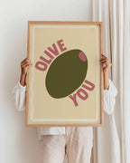 Olive You Print: Trendy Kitchen Wall Art