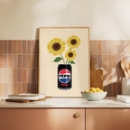 Pepsi Max Inspired Sunflower Print: Fun Kitchen Wall Art