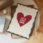 Let's Stay Home Print: Cosy Heart Art, New Home Decor