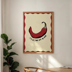 Spicy Chilli Pepper Kitchen Print: Hot Stuff Wall Art