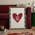 Let's Stay Home Print: Cosy Heart Art, New Home Decor