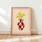 Daffodil Vase Print, Easter Floral Decor, Spring Wall Print