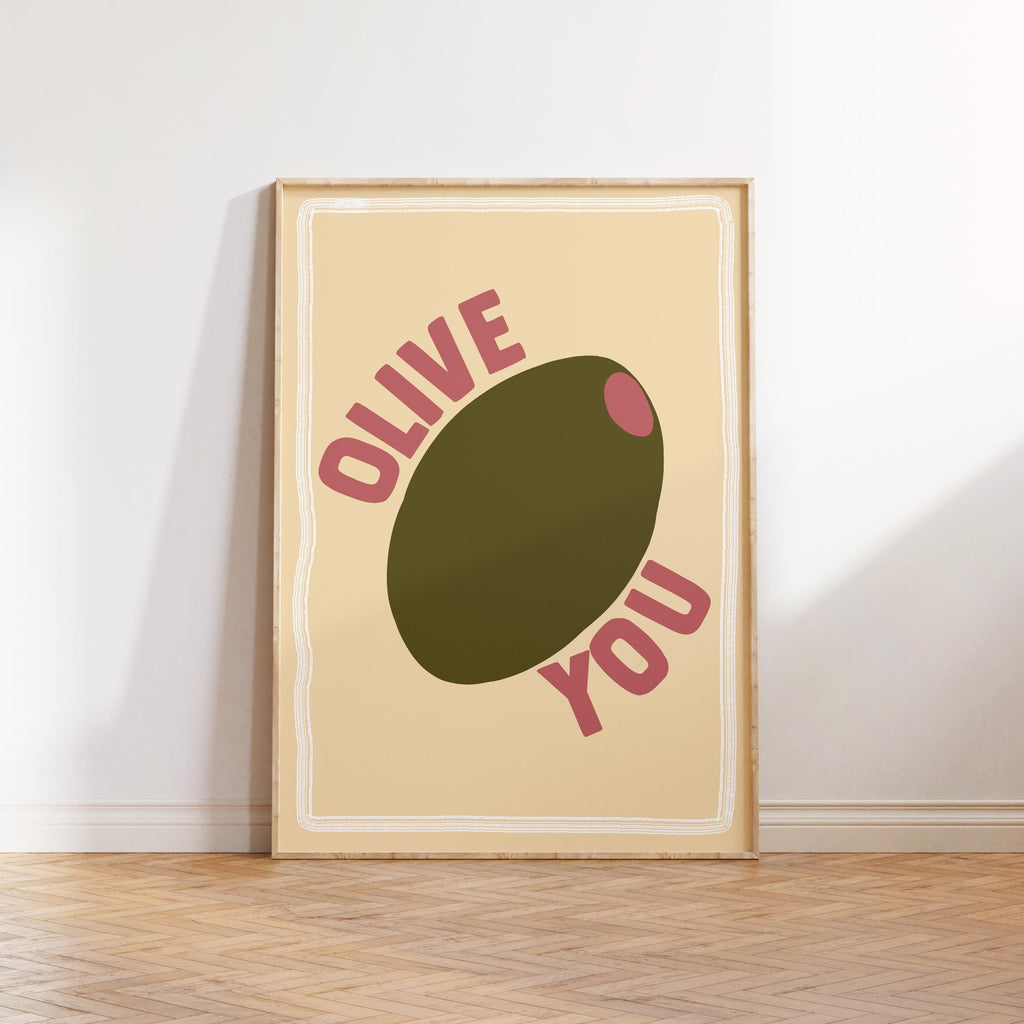 Olive You Print: Trendy Kitchen Wall Art