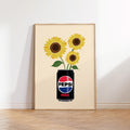Pepsi Max Inspired Sunflower Print: Fun Kitchen Wall Art