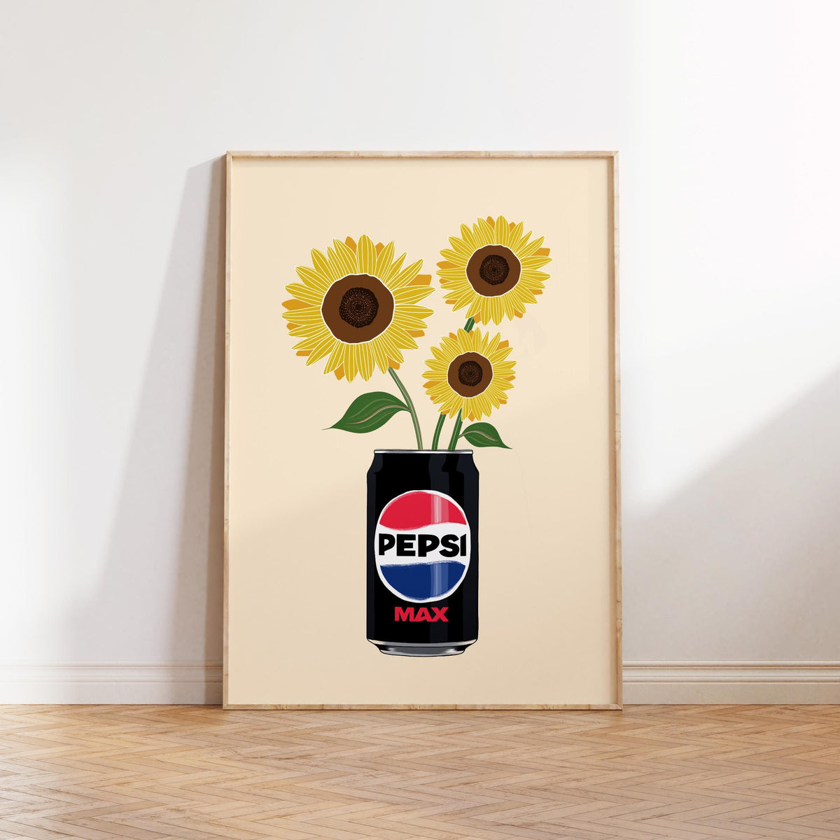 Pepsi Max Inspired Sunflower Print: Fun Kitchen Wall Art