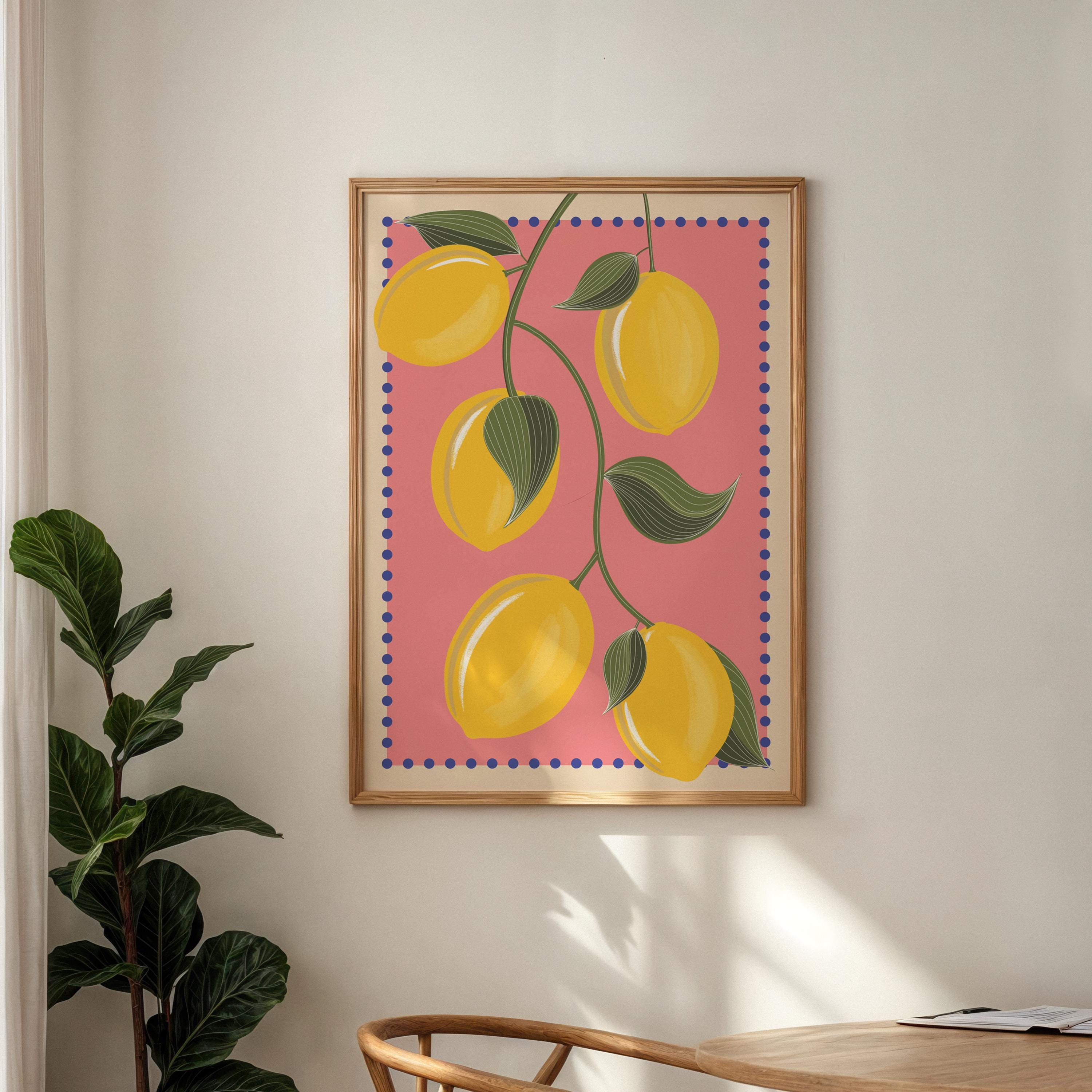 Lemon Kitchen Print: Bright Colorful Wall Art