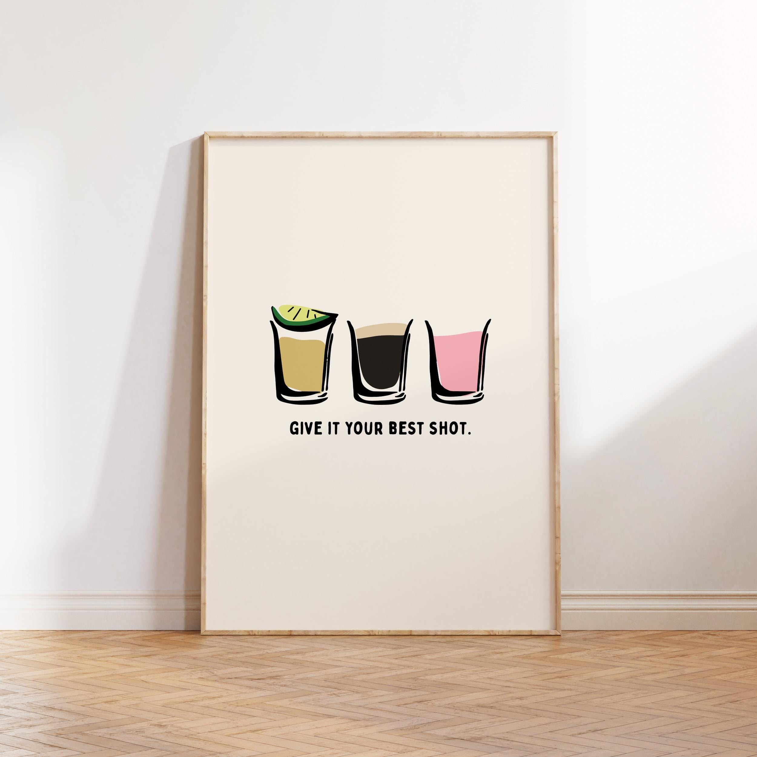 Tequila & Baby Guinness Shot Print: Bar Kitchen Wall Art