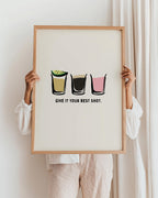 Tequila & Baby Guinness Shot Print: Bar Kitchen Wall Art