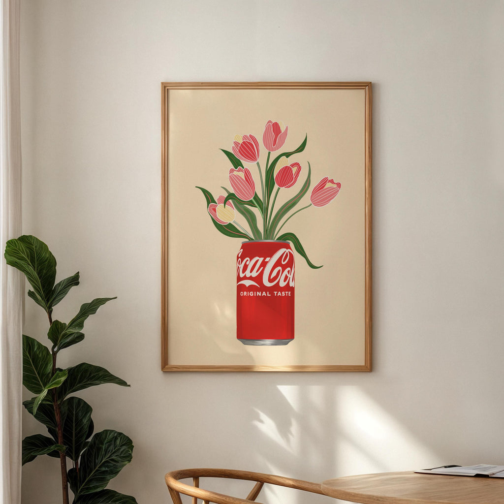 Coke and Tulips Print: Coke Lover's Wall Art