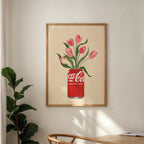 Coke and Tulips Print: Coke Lover's Wall Art