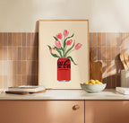Coke Zero & Tulips Print: Fun Kitchen Wall Art