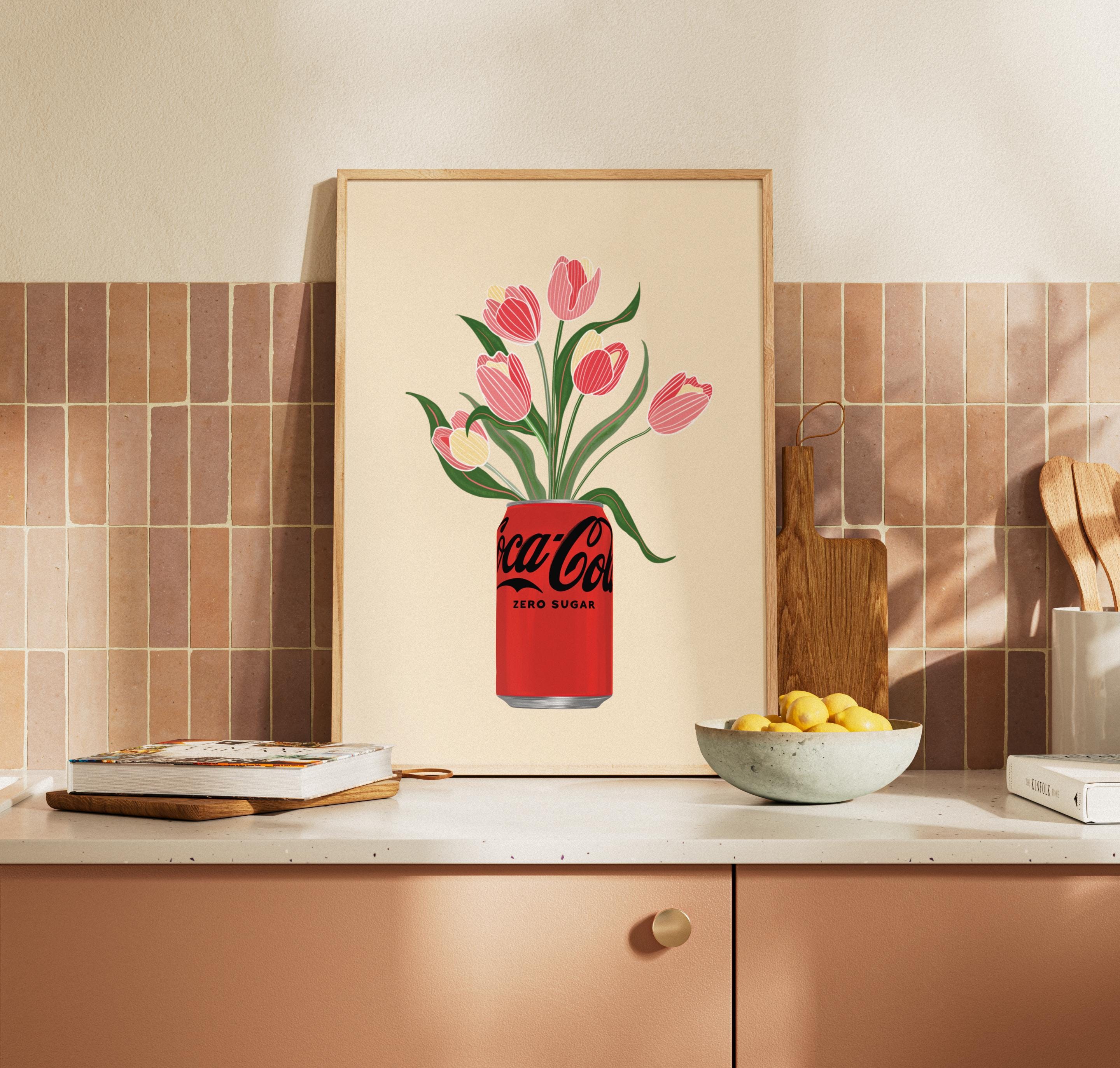 Coke Zero & Tulips Print: Fun Kitchen Wall Art