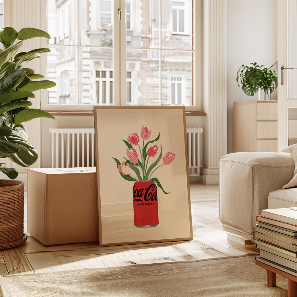 Coke Zero & Tulips Print: Fun Kitchen Wall Art