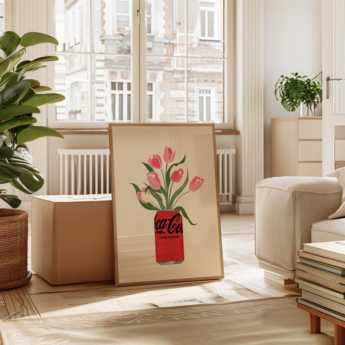Coke Zero & Tulips Print: Fun Kitchen Wall Art
