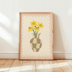 Daffodil Vase Print, Easter Floral Decor, Spring Wall Print