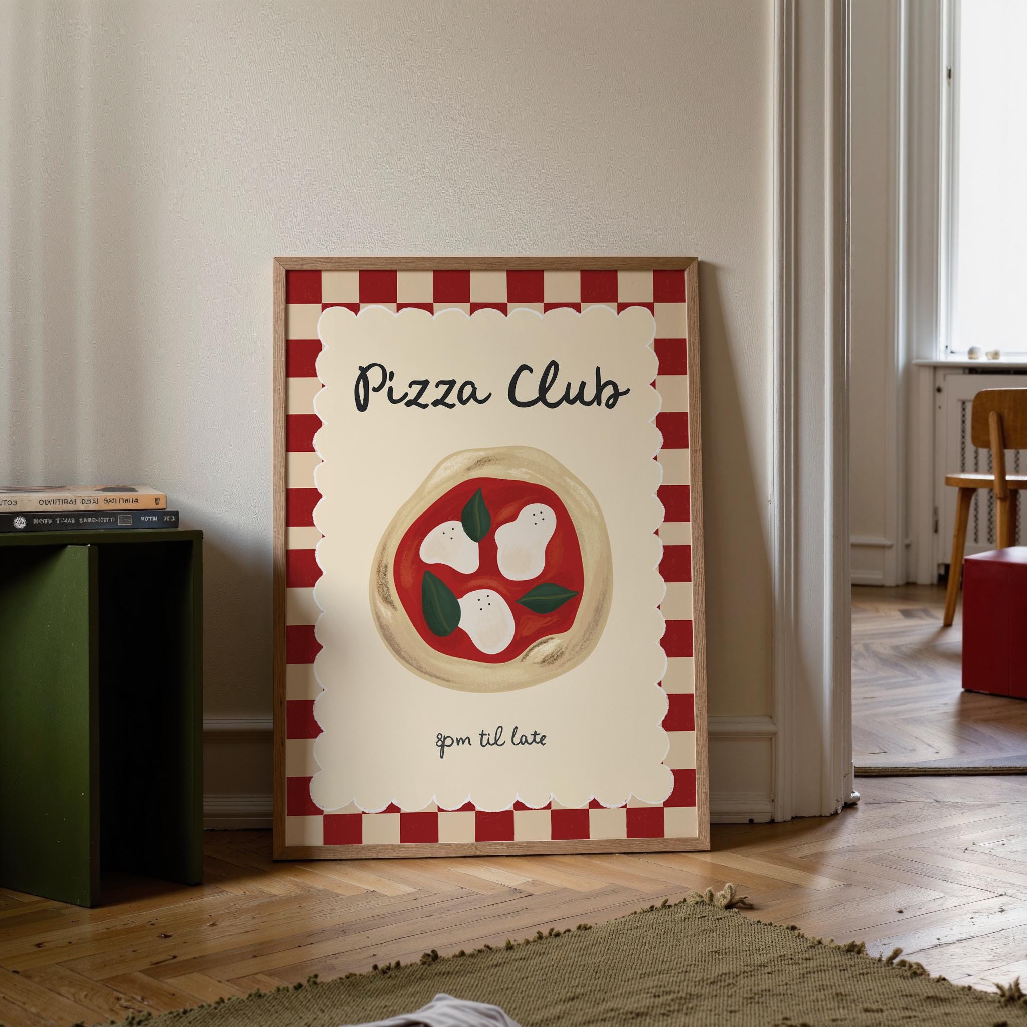 Pizza Club Print, Fun Kitchen Wall Art