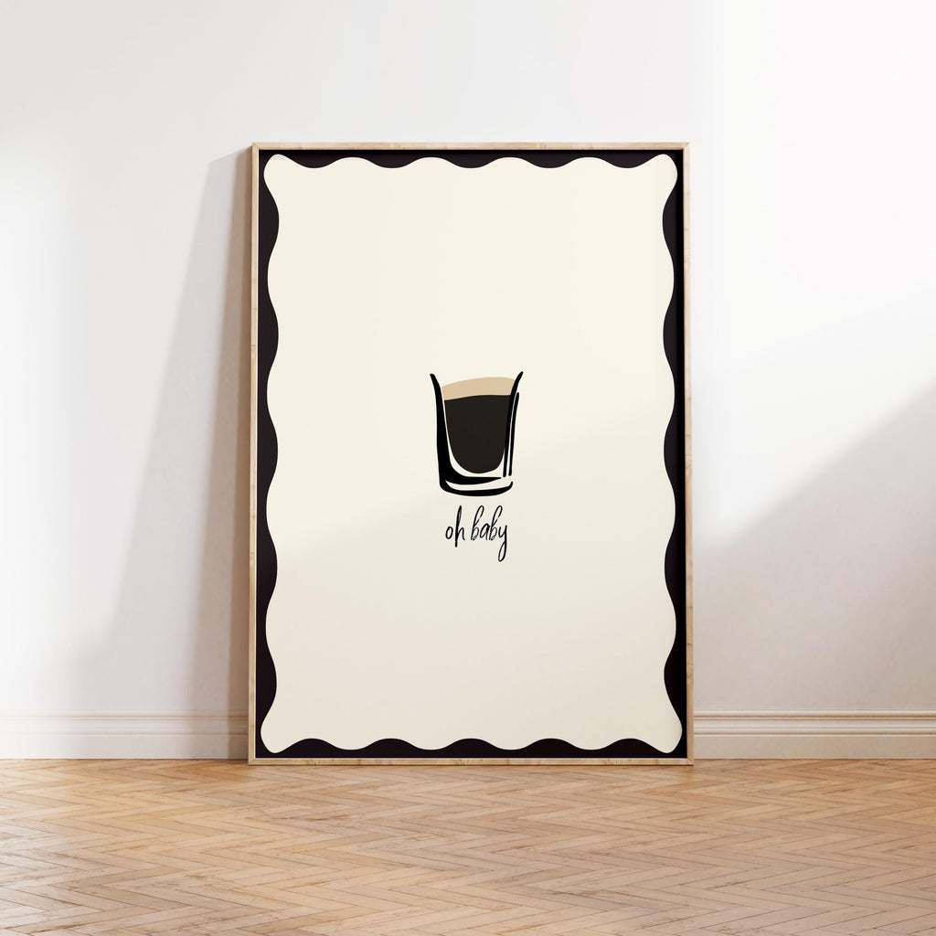 Baby Guinness Shot Print: Kitchen Bar Wall Art