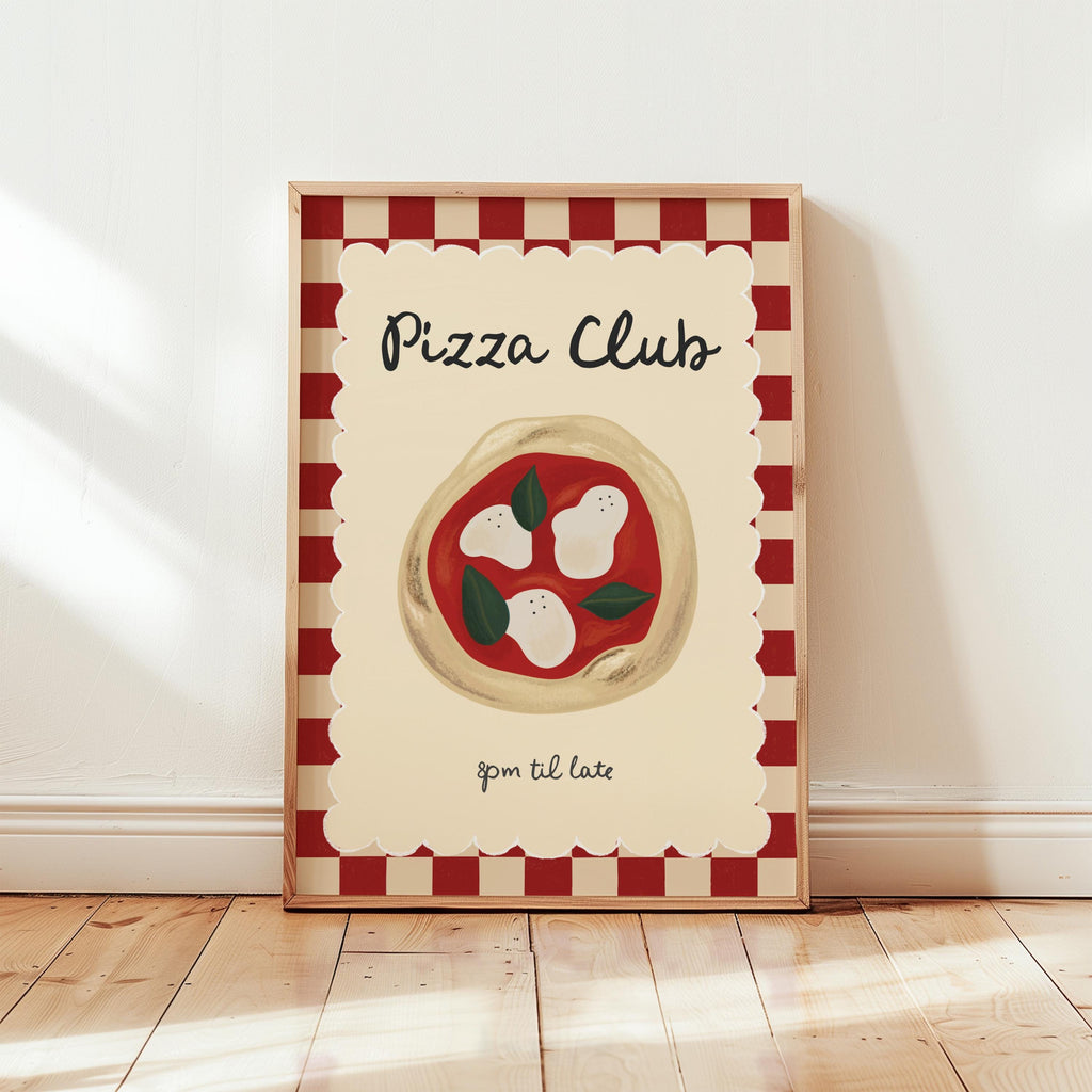 Pizza Club Print, Fun Kitchen Wall Art