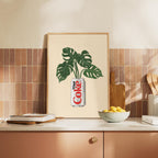 Diet Coke & Monstera Plant Print: Fun Kitchen Wall Art