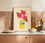 Lemon Fanta inspired Print: Summer Hibiscus Flower Wall Art
