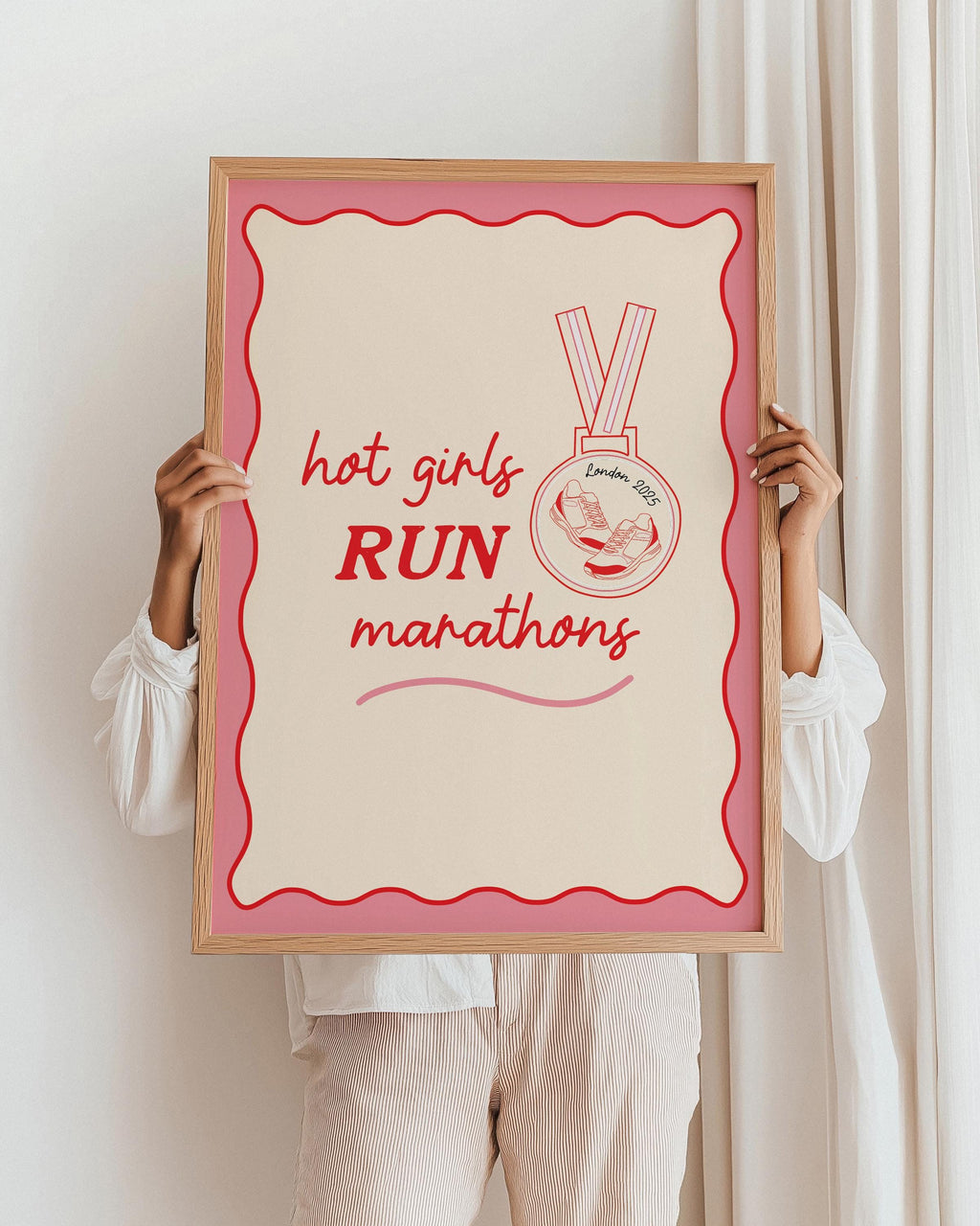 London Marathon 2025 Print: Hot Girls Run, Marathon Gift