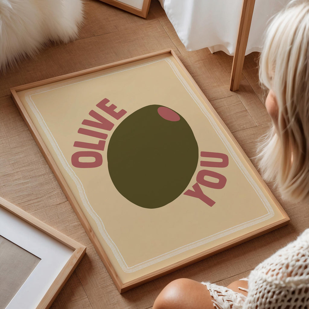 Olive You Print: Trendy Kitchen Wall Art