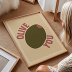 Olive You Print: Trendy Kitchen Wall Art