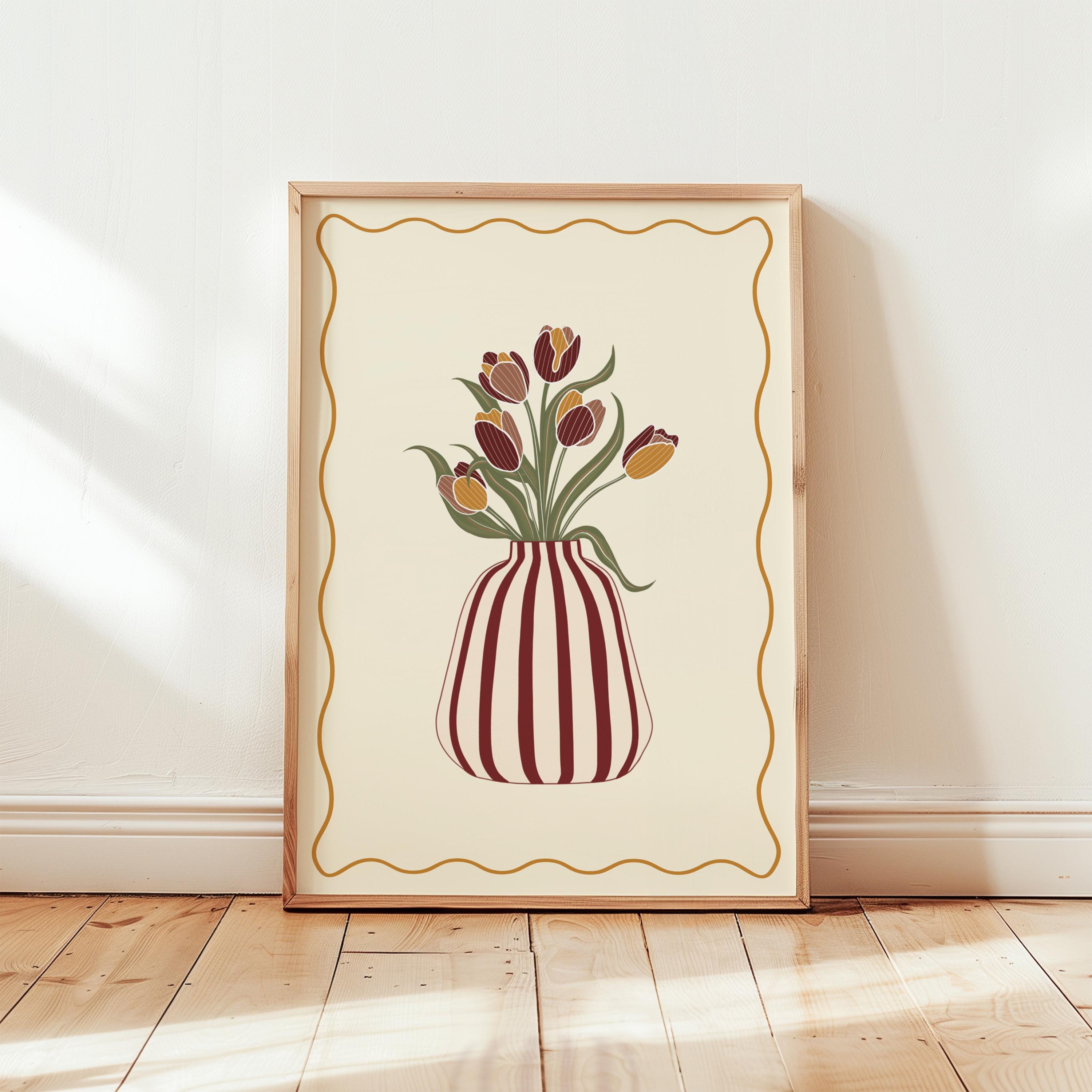 Autumn Tulip Print: Modern Floral Wall Art
