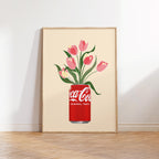 Coke and Tulips Print: Coke Lover's Wall Art