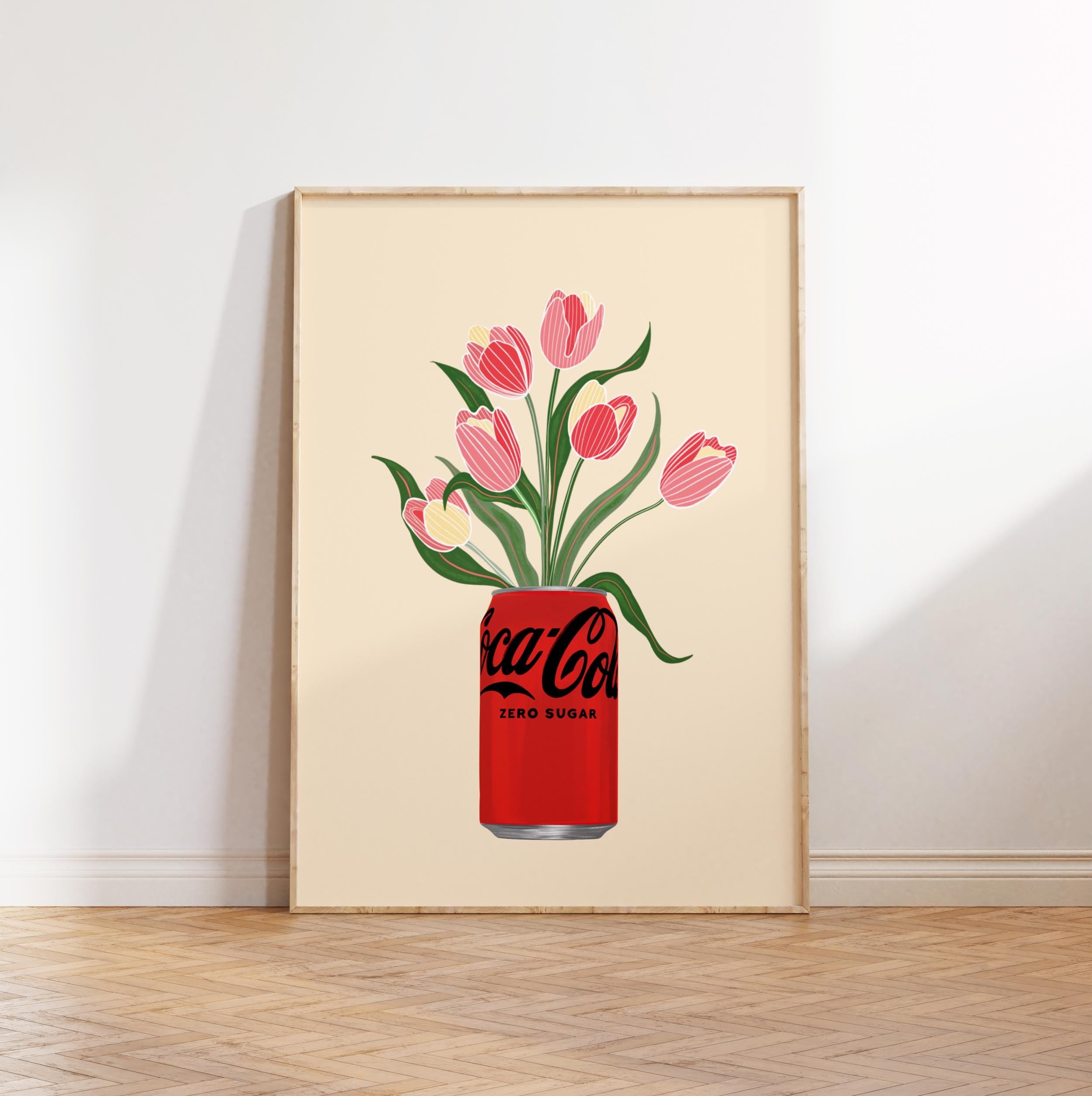Coke Zero & Tulips Print: Fun Kitchen Wall Art