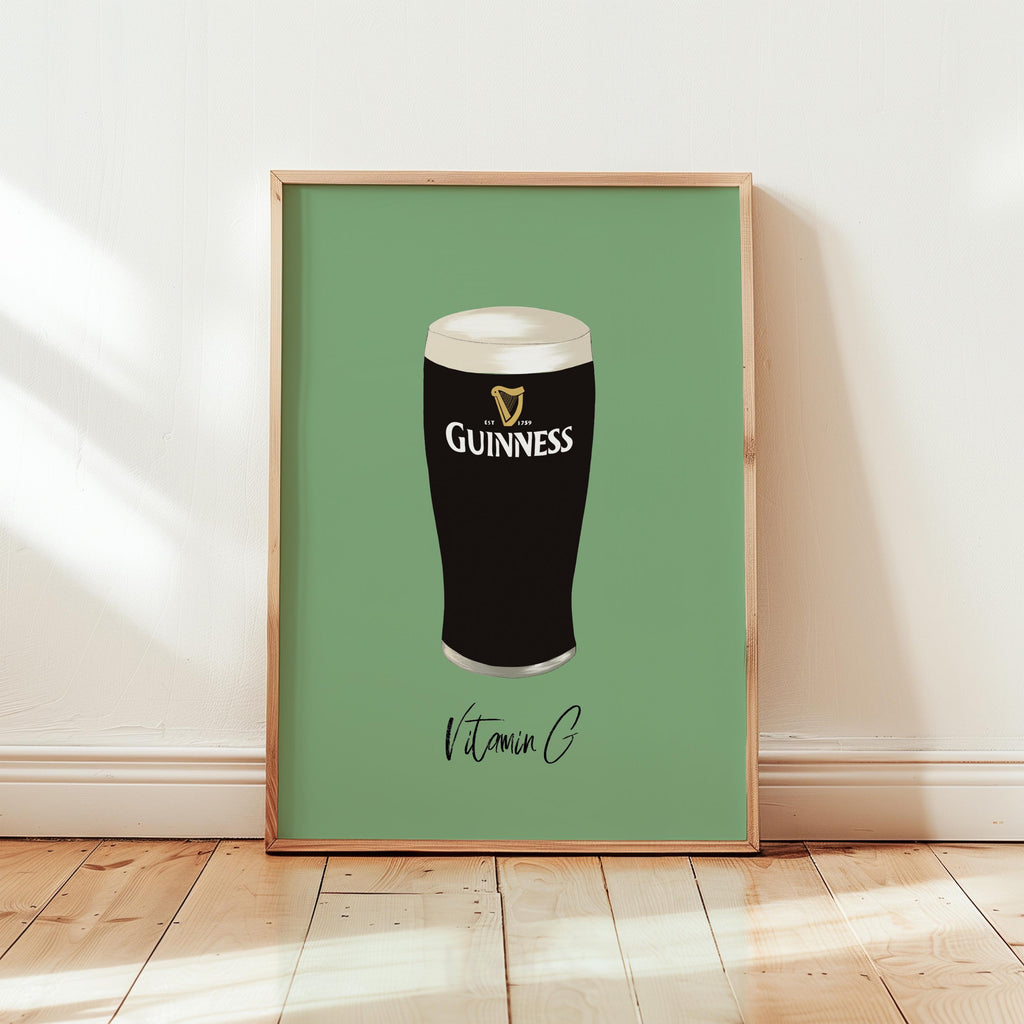 Guinness Beer Print: Home Bar Wall Art