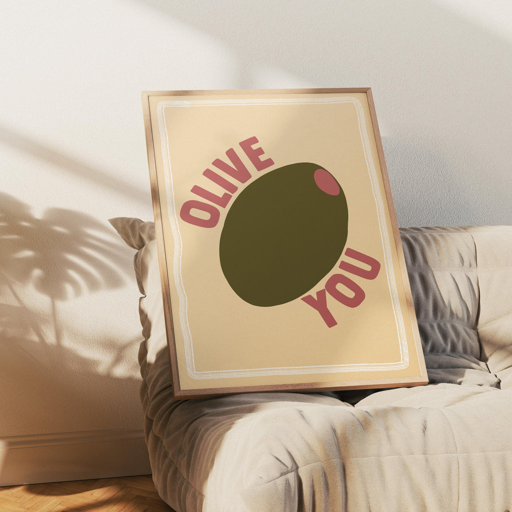 Olive You Print: Trendy Kitchen Wall Art