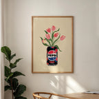 Pepsi Max Cherry Inspired Tulip Print: Floral Kitchen Art