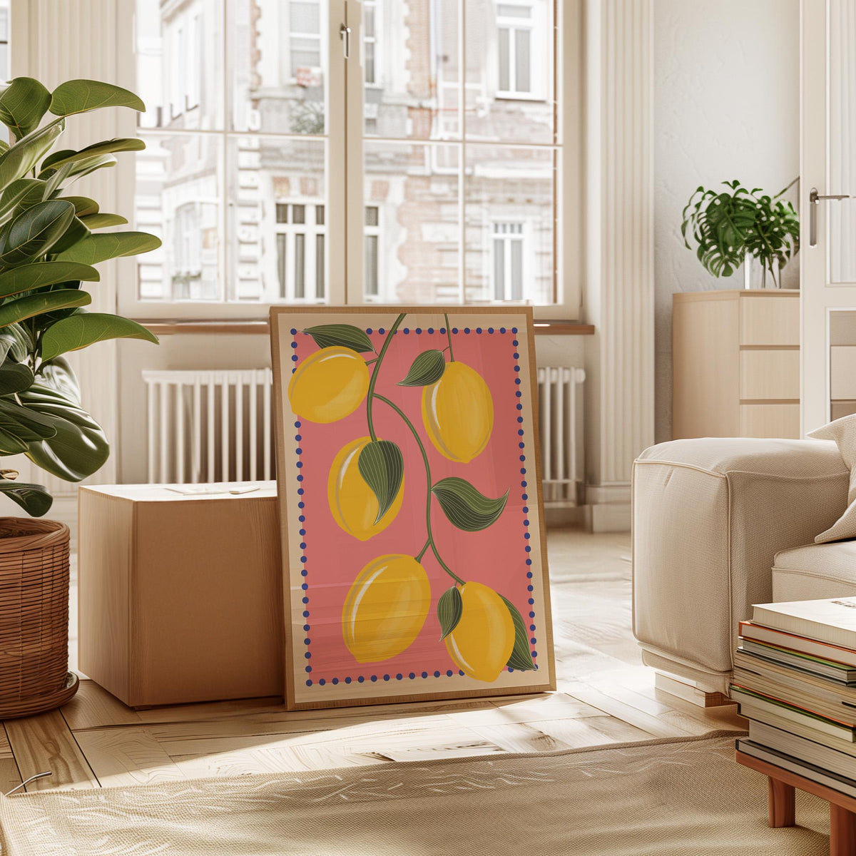 Lemon Kitchen Print: Bright Colorful Wall Art