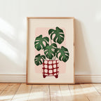 Monstera Plant in a Colourful Pot Print