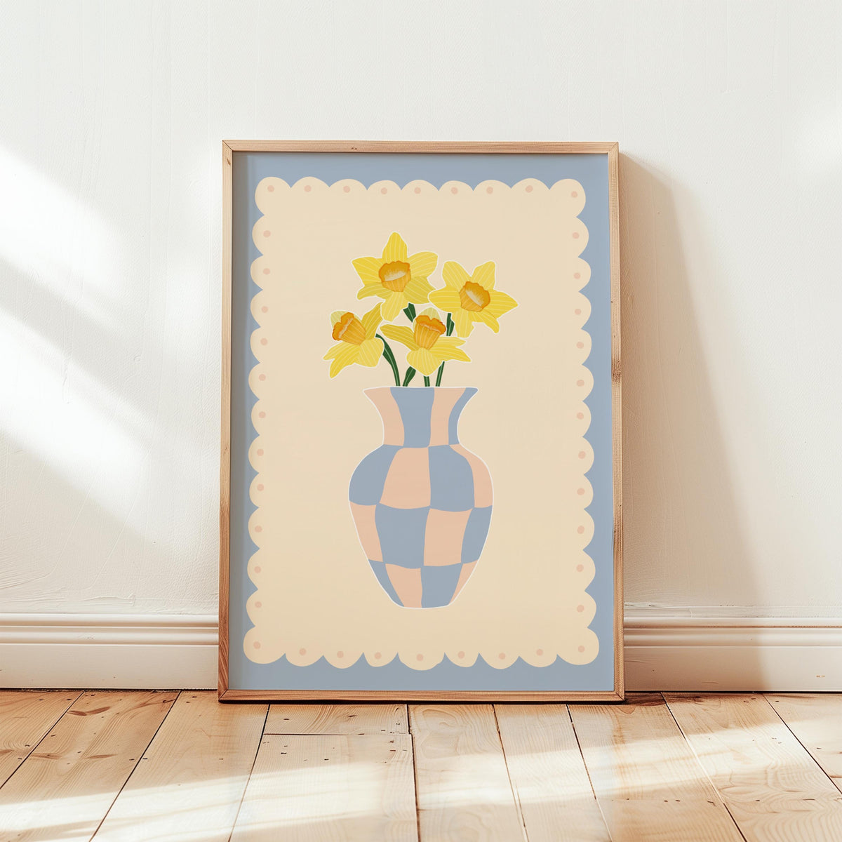 Daffodil Vase Print, Easter Floral Decor, Spring Wall Print