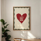 Let's Stay Home Print: Cosy Heart Art, New Home Decor