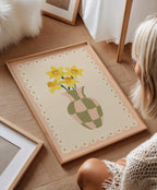 Daffodil Vase Print, Easter Floral Decor, Spring Wall Print