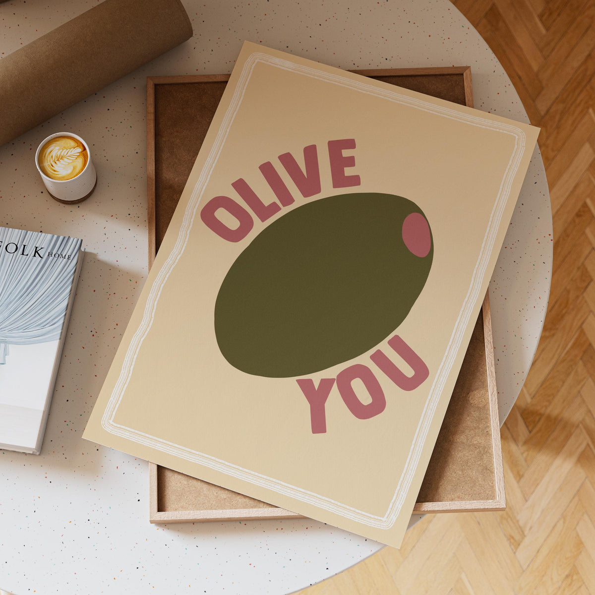 Olive You Print: Trendy Kitchen Wall Art