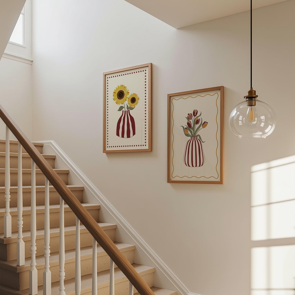 Autumn Tulip Print: Modern Floral Wall Art