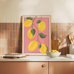 Lemon Kitchen Print: Bright Colorful Wall Art