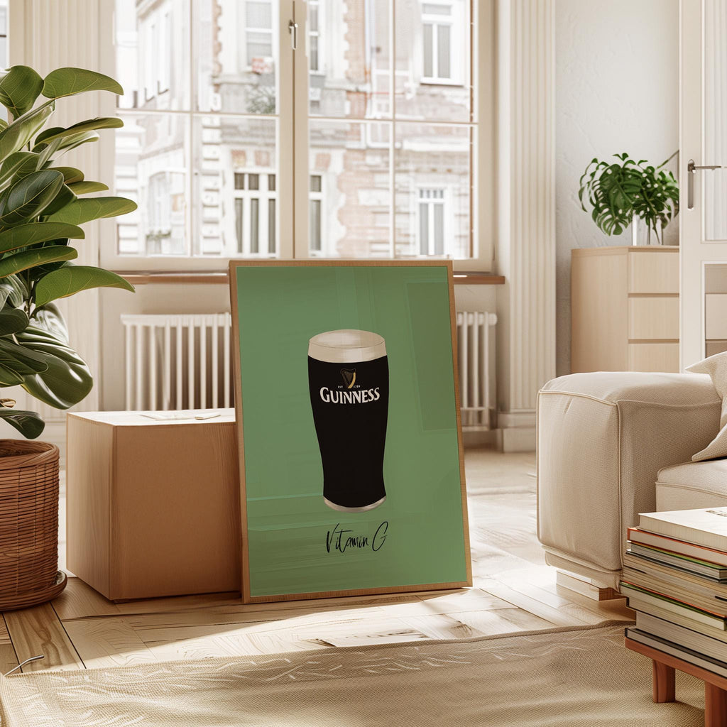 Guinness Beer Print: Home Bar Wall Art
