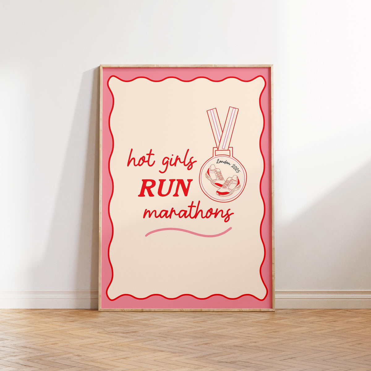 London Marathon 2025 Print: Hot Girls Run, Marathon Gift