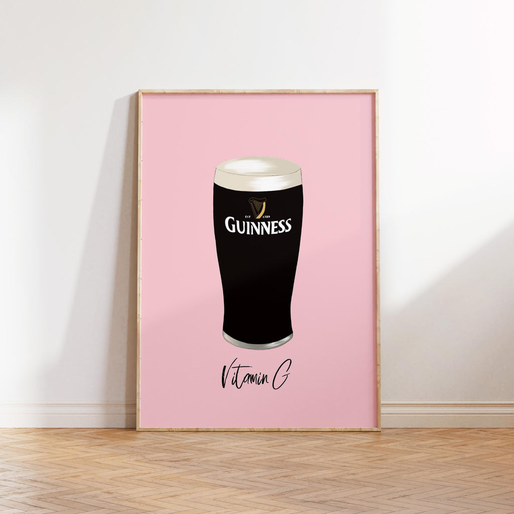 Guinness Beer Print: Home Bar Wall Art