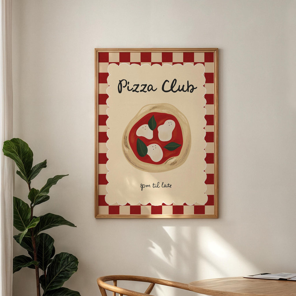 Pizza Club Print, Fun Kitchen Wall Art