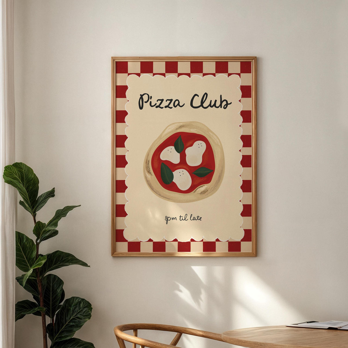 Pizza Club Print, Fun Kitchen Wall Art