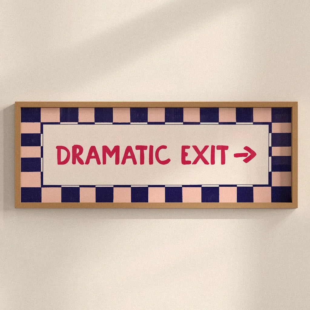 Dramatic Exit -> , Hallway Print, Panoramic Above Door Art (20x50cm / 20x8 Inches)