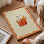 Negroni Cocktail Print: Trendy Kitchen & Home Bar Wall Art
